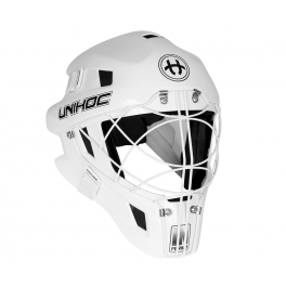 Unihoc Inferno 66 Målmandshjelm (Cat-eye cage)  - white