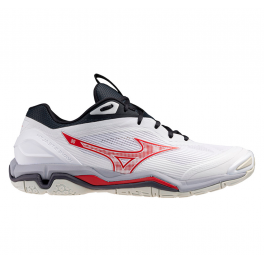 Mizuno Wave Stealth 6 Herre white/salsa/black