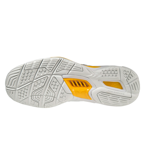 Mizuno Wave Stealth V Herre white/black/lemon chrome - Billede 4