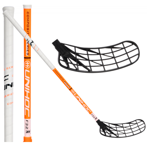 Unihoc Unilite Composite 32 orange/white/black - Floorballstav